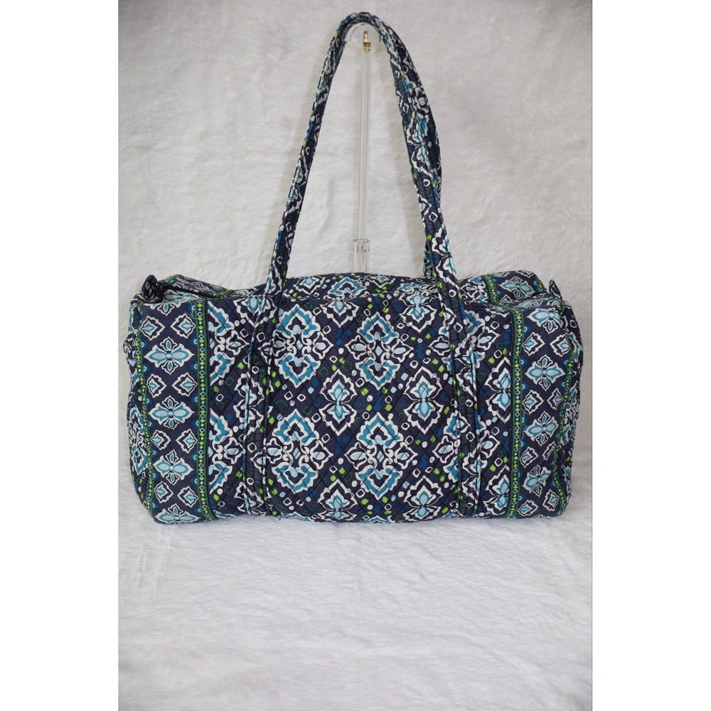Vera Bradley Ink Blue Cotton Large Duffle
